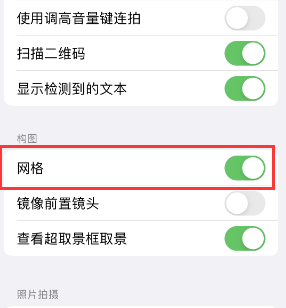 城东苹果手机维修网点分享iPhone如何开启九宫格构图功能 